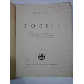   POESII (1902-1934) -  D. NANU - (cu dedicatie)